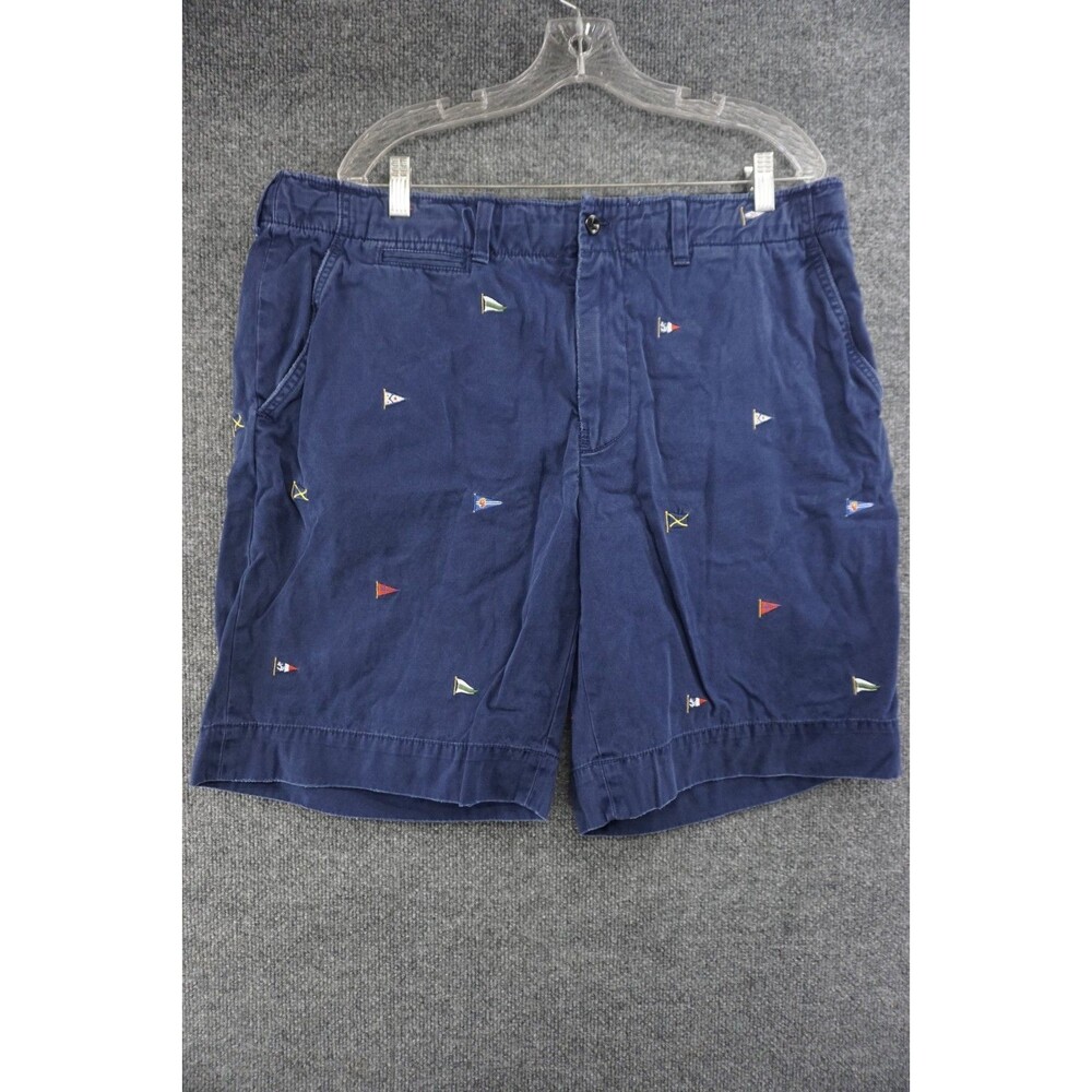 Polo Ralph Lauren Shorts Mens Size 38 Blue Flags All Over Print Chino